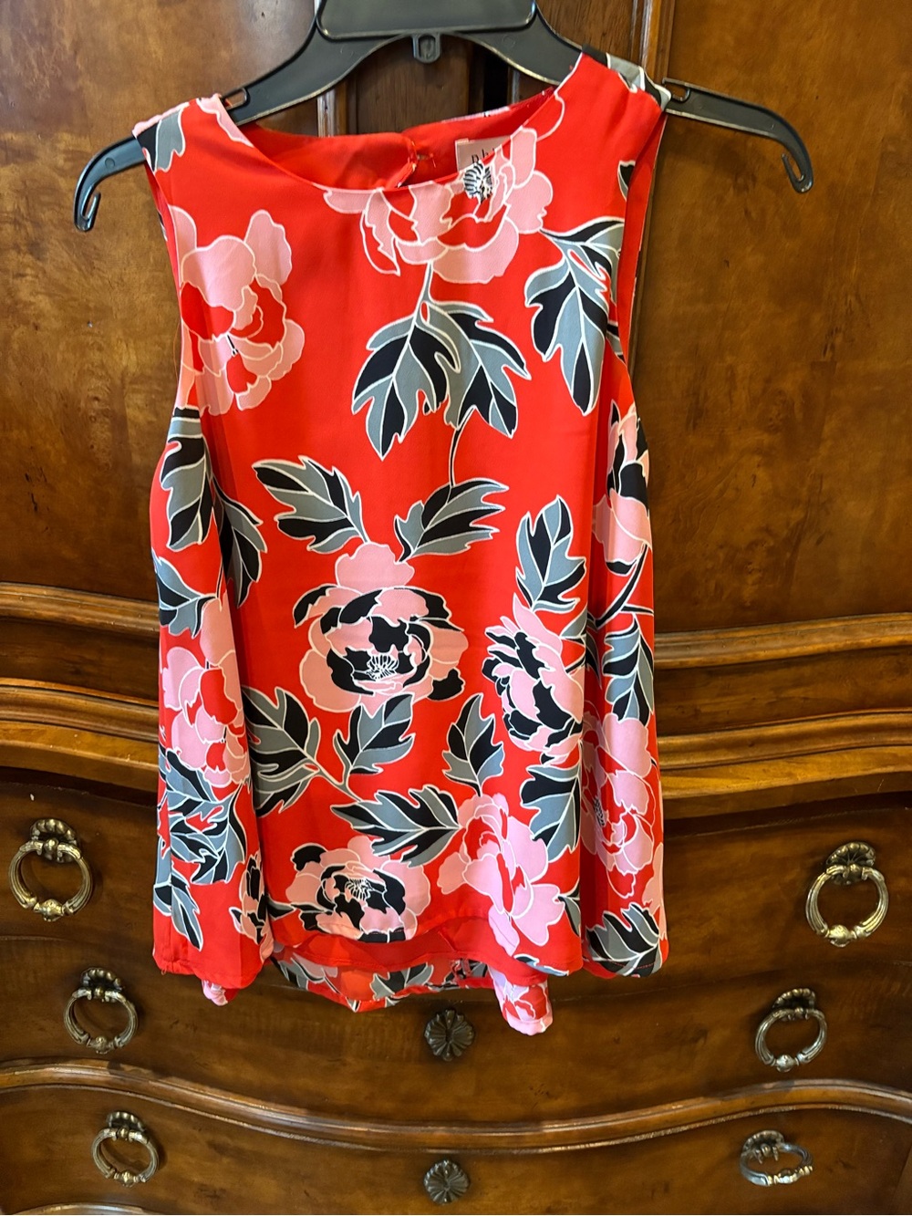 Philosophy Red Floral Print Top